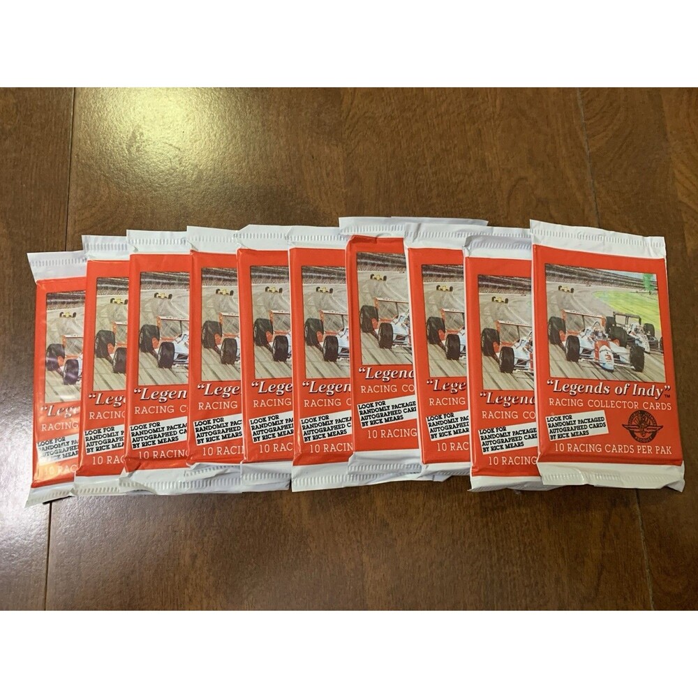 Lot of 10 Sealed 1992 Legends of Indy Racing Packs - GSS - Unopened Wax Lot